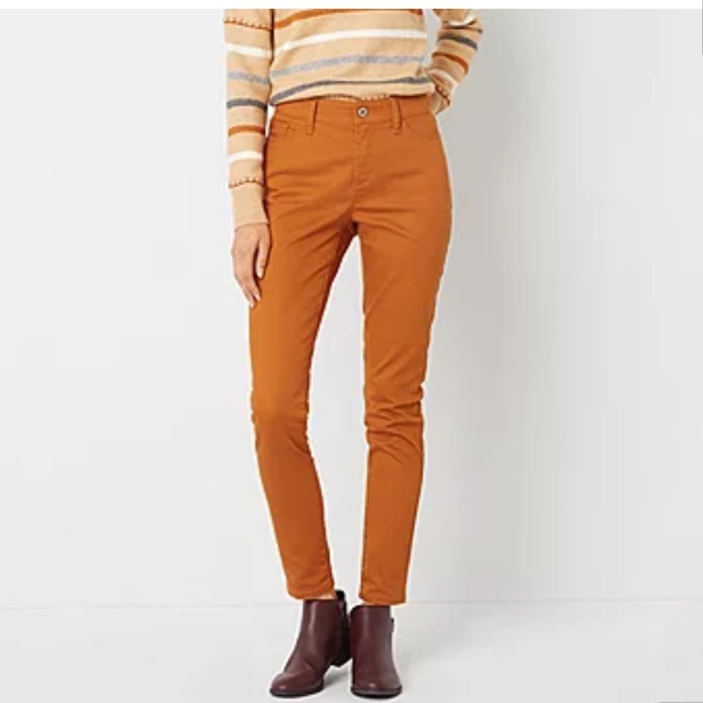 St. John's Bay Womens Petite Mid Rise Skinny Fit Jean